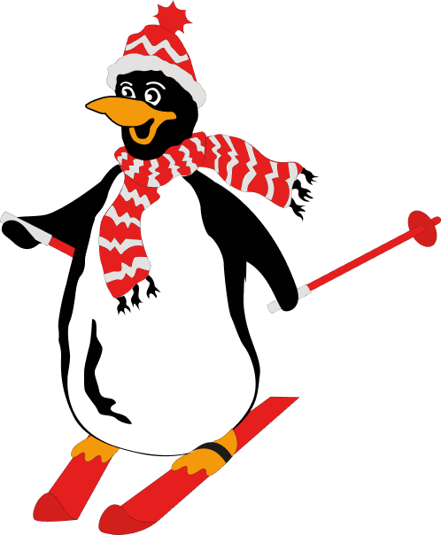 Maskottchen Pingo der Kinderskischule Kleinarl
